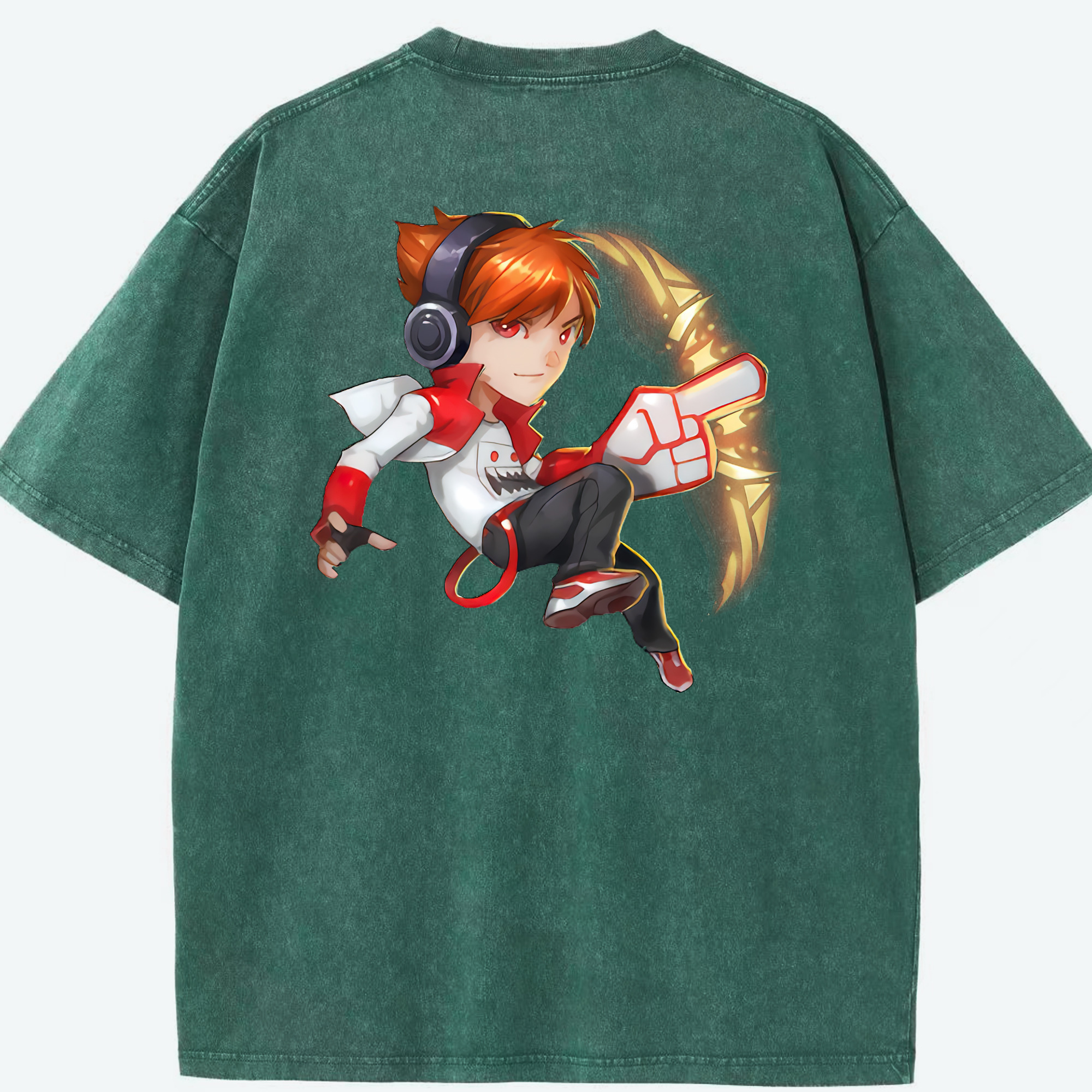 リーグ・オブ・レジェンド League of Legends LOL 綿100% ヴィンテージ風 半袖Tシャツ（背面プリント）
